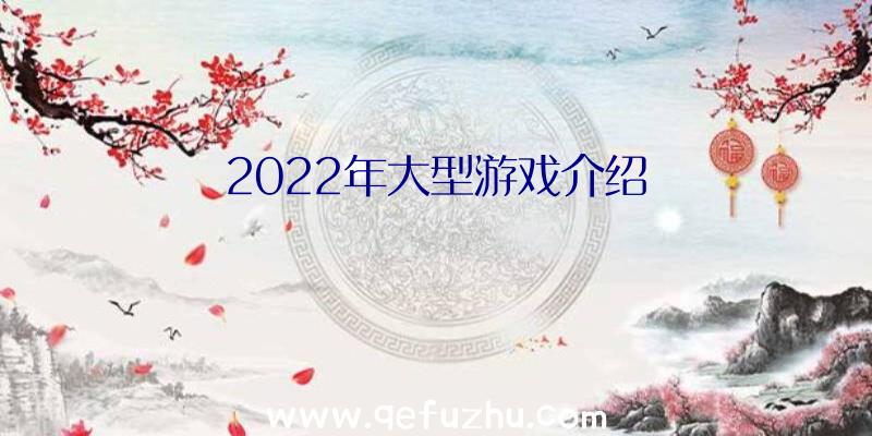 2022年大型游戏介绍