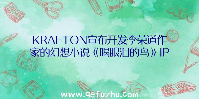 KRAFTON宣布开发李荣道作家的幻想小说《喝眼泪的鸟》IP