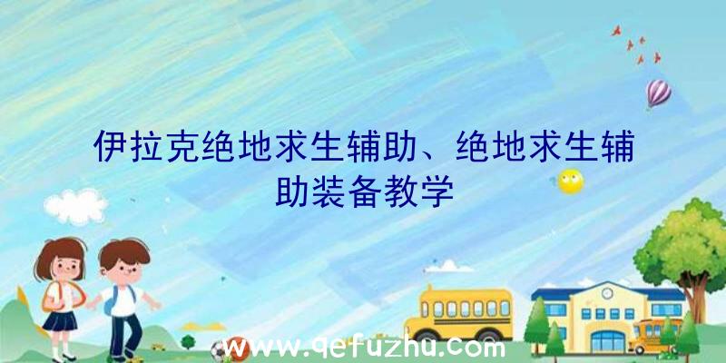 伊拉克绝地求生辅助、绝地求生辅助装备教学