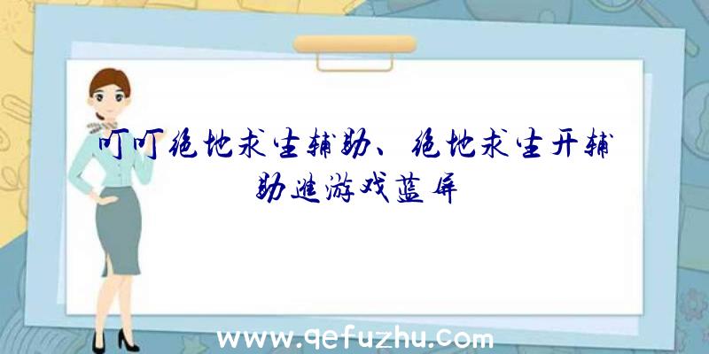 叮叮绝地求生辅助、绝地求生开辅助进游戏蓝屏