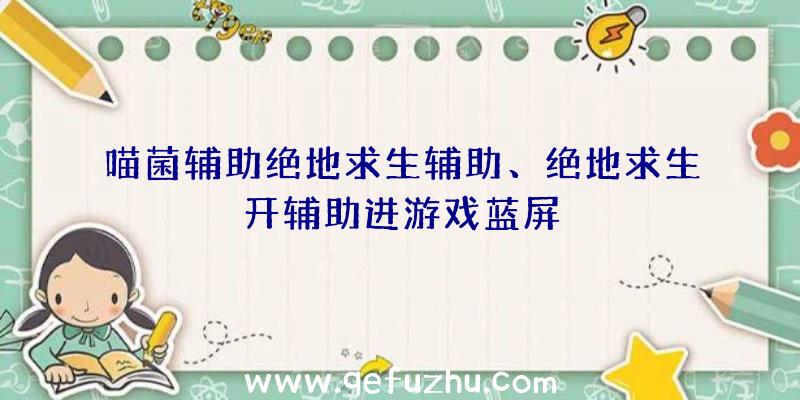 喵菌辅助绝地求生辅助、绝地求生开辅助进游戏蓝屏