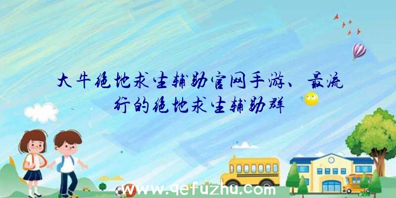 大牛绝地求生辅助官网手游、最流行的绝地求生辅助群