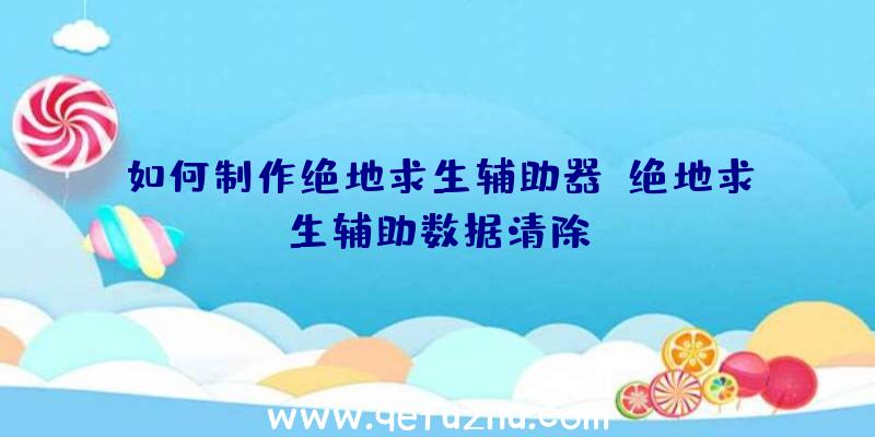 如何制作绝地求生辅助器、绝地求生辅助数据清除