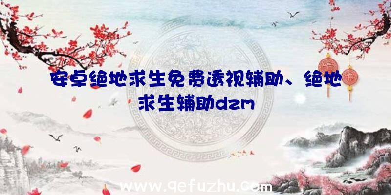 安卓绝地求生免费透视辅助、绝地求生辅助dzm