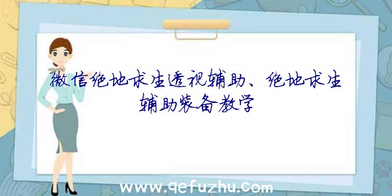 微信绝地求生透视辅助、绝地求生辅助装备教学