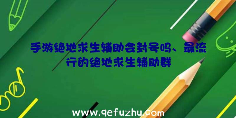 手游绝地求生辅助会封号吗、最流行的绝地求生辅助群