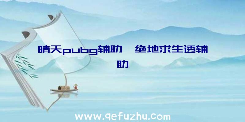 晴天pubg辅助、绝地求生透辅助