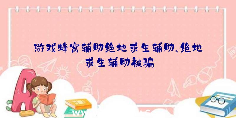 游戏蜂窝辅助绝地求生辅助、绝地求生辅助被骗