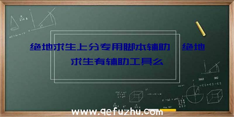 绝地求生上分专用脚本辅助、绝地求生有辅助工具么