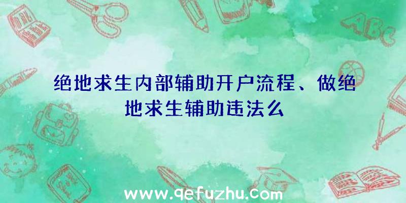 绝地求生内部辅助开户流程、做绝地求生辅助违法么