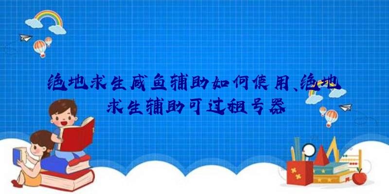 绝地求生咸鱼辅助如何使用、绝地求生辅助可过租号器