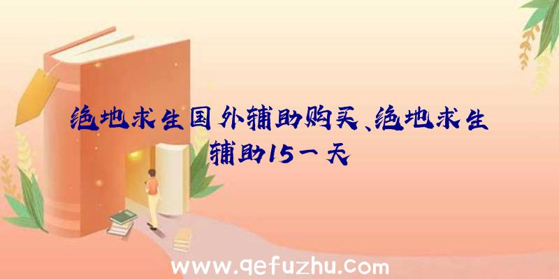 绝地求生国外辅助购买、绝地求生辅助15一天