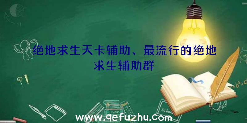 绝地求生天卡辅助、最流行的绝地求生辅助群