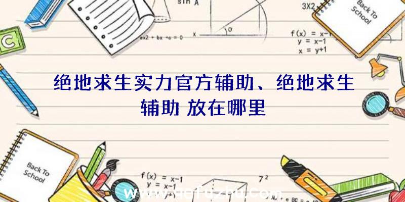 绝地求生实力官方辅助、绝地求生辅助