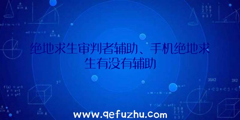 绝地求生审判者辅助、手机绝地求生有没有辅助