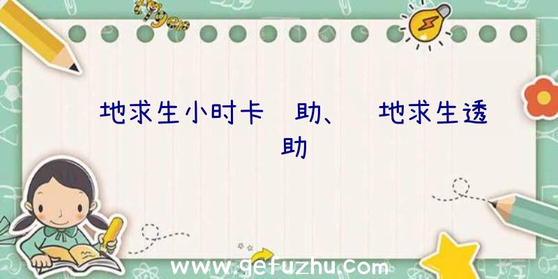 绝地求生小时卡辅助、绝地求生透辅助