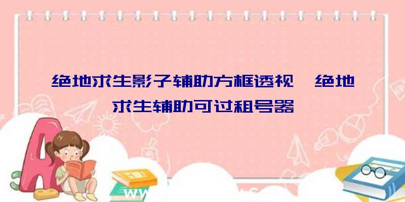 绝地求生影子辅助方框透视、绝地求生辅助可过租号器