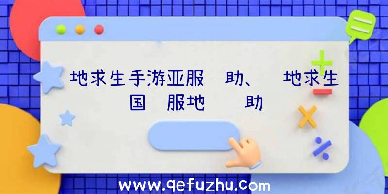 绝地求生手游亚服辅助、绝地求生国际服地铁辅助