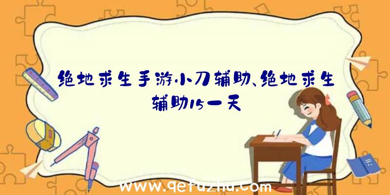 绝地求生手游小刀辅助、绝地求生辅助15一天