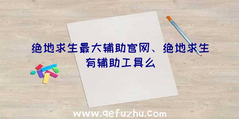 绝地求生最大辅助官网、绝地求生有辅助工具么