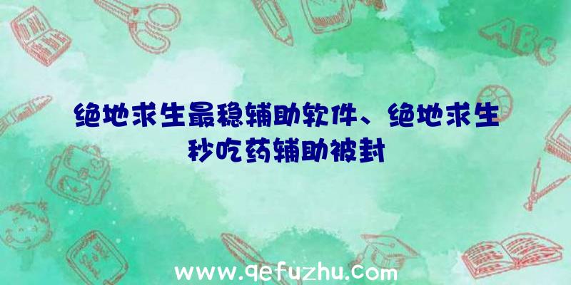 绝地求生最稳辅助软件、绝地求生秒吃药辅助被封