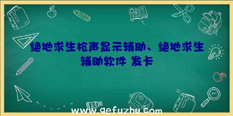 绝地求生枪声显示辅助、绝地求生辅助软件