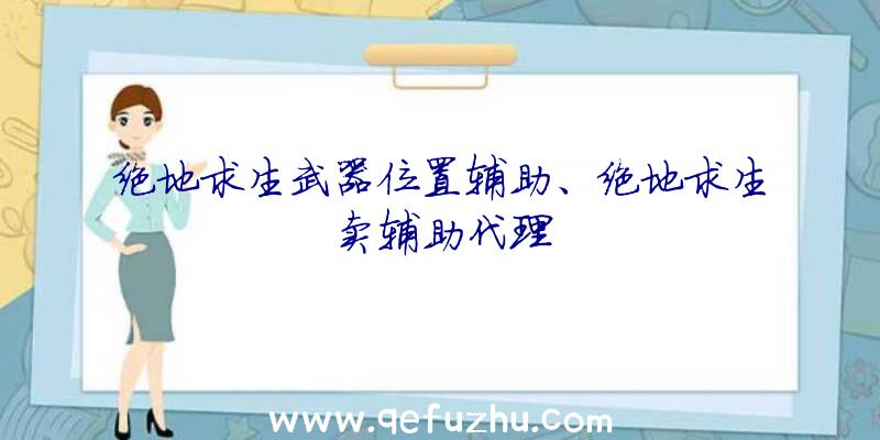 绝地求生武器位置辅助、绝地求生卖辅助代理