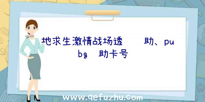 绝地求生激情战场透视辅助、pubg辅助卡号