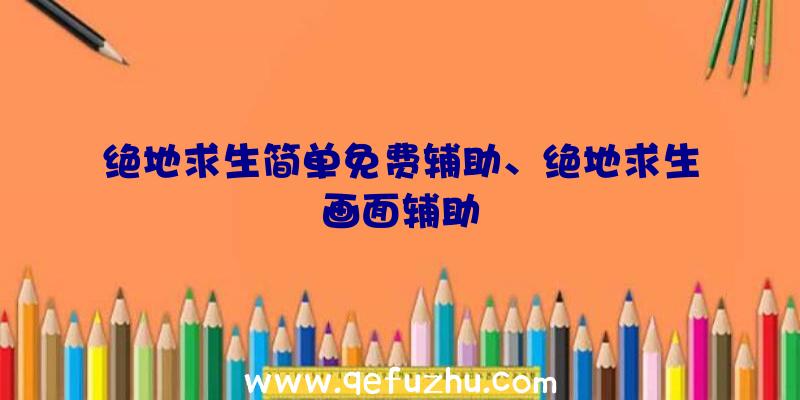 绝地求生简单免费辅助、绝地求生画面辅助