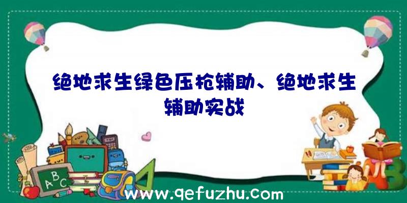 绝地求生绿色压枪辅助、绝地求生辅助实战