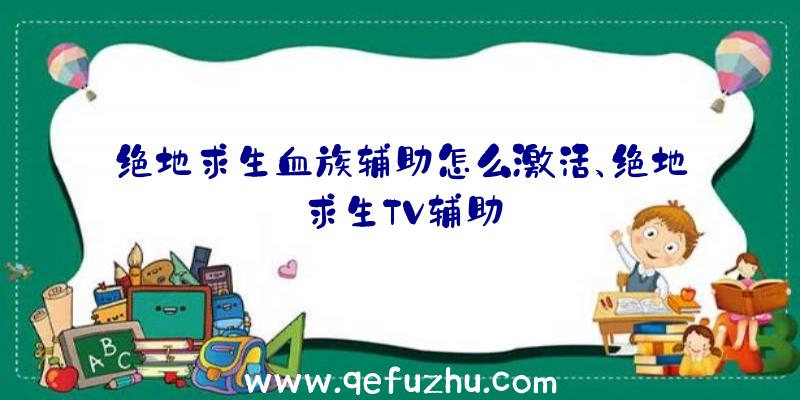 绝地求生血族辅助怎么激活、绝地求生TV辅助