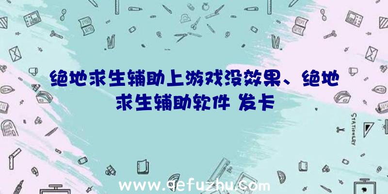 绝地求生辅助上游戏没效果、绝地求生辅助软件