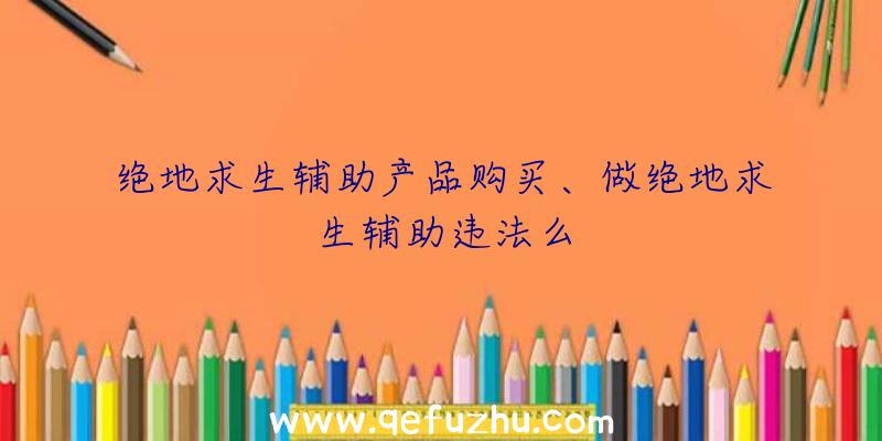 绝地求生辅助产品购买、做绝地求生辅助违法么