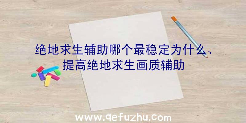 绝地求生辅助哪个最稳定为什么、提高绝地求生画质辅助