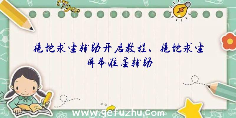 绝地求生辅助开启教程、绝地求生屏幕准星辅助