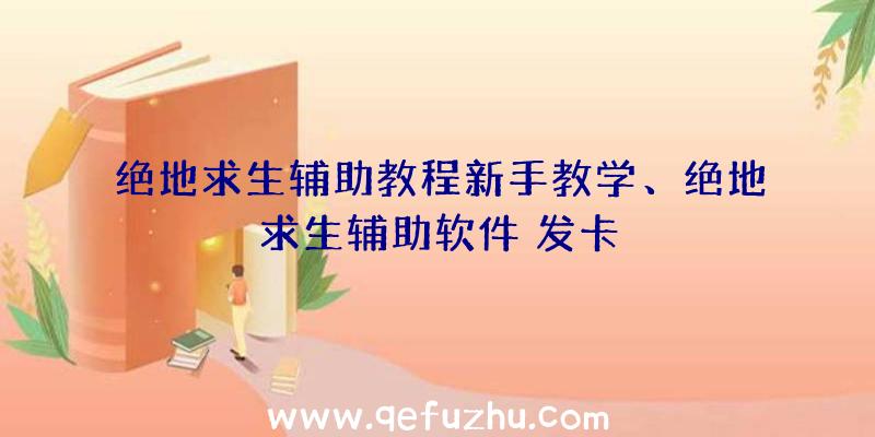 绝地求生辅助教程新手教学、绝地求生辅助软件