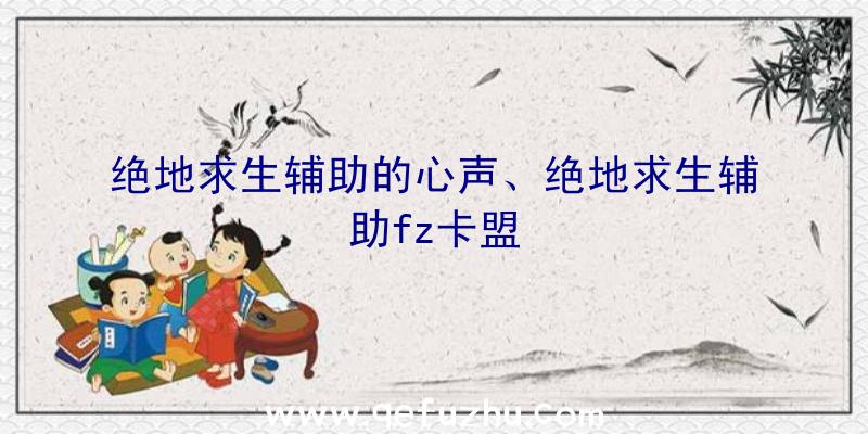 绝地求生辅助的心声、绝地求生辅助fz卡盟