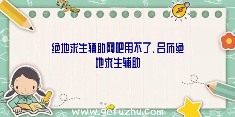 绝地求生辅助网吧用不了、吕布绝地求生辅助