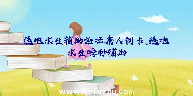 绝地求生辅助论坛唐人制卡、绝地求生瞬秒辅助