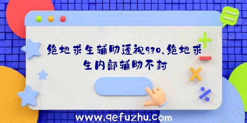 绝地求生辅助透视930、绝地求生内部辅助不封