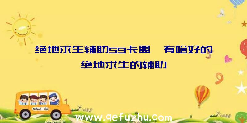 绝地求生辅助59卡盟、有啥好的绝地求生的辅助