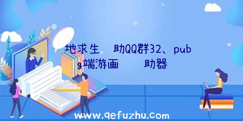 绝地求生辅助QQ群32、pubg端游画质辅助器