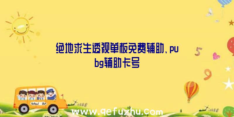 绝地求生透视单板免费辅助、pubg辅助卡号