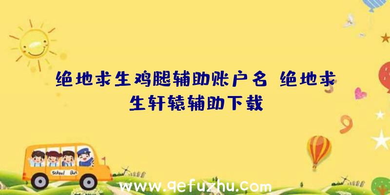 绝地求生鸡腿辅助账户名、绝地求生轩辕辅助下载