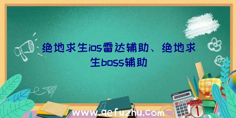 绝地求生ios雷达辅助、绝地求生boss辅助