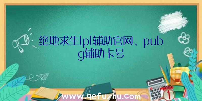 绝地求生lpl辅助官网、pubg辅助卡号