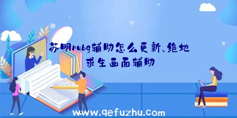 苏明pubg辅助怎么更新、绝地求生画面辅助