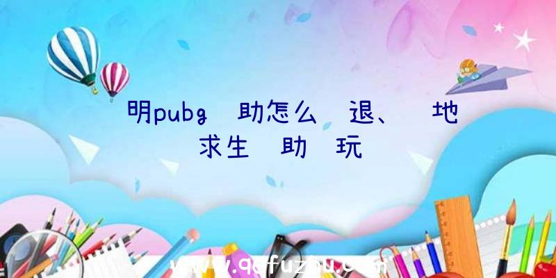 苏明pubg辅助怎么闪退、绝地求生辅助试玩