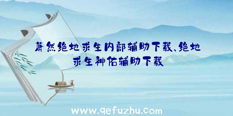 萧然绝地求生内部辅助下载、绝地求生神佑辅助下载