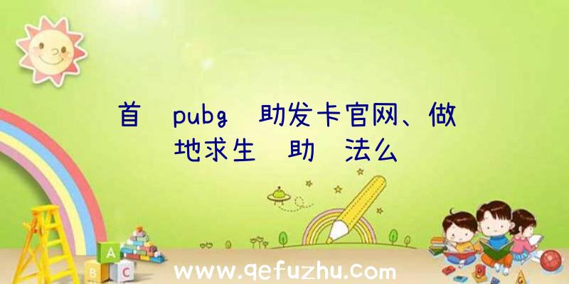 首页pubg辅助发卡官网、做绝地求生辅助违法么